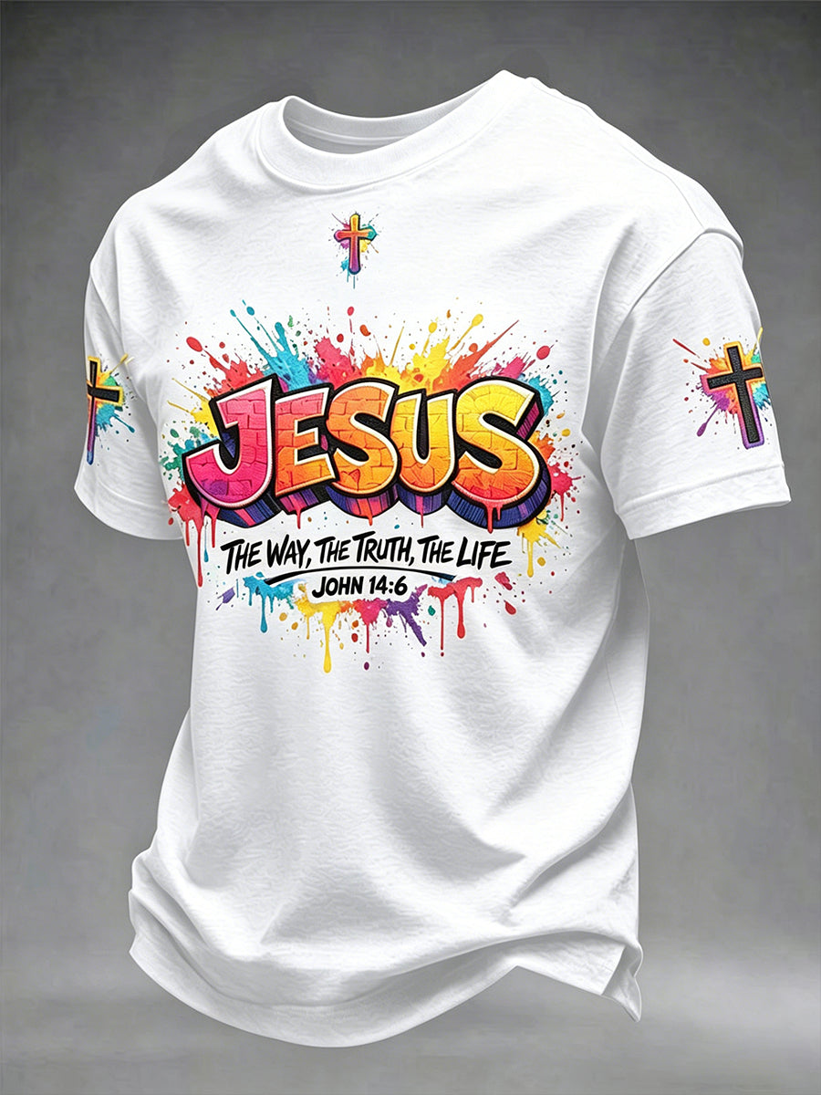 Men's Christian Jesus Cross Short Sleeve T-shirt