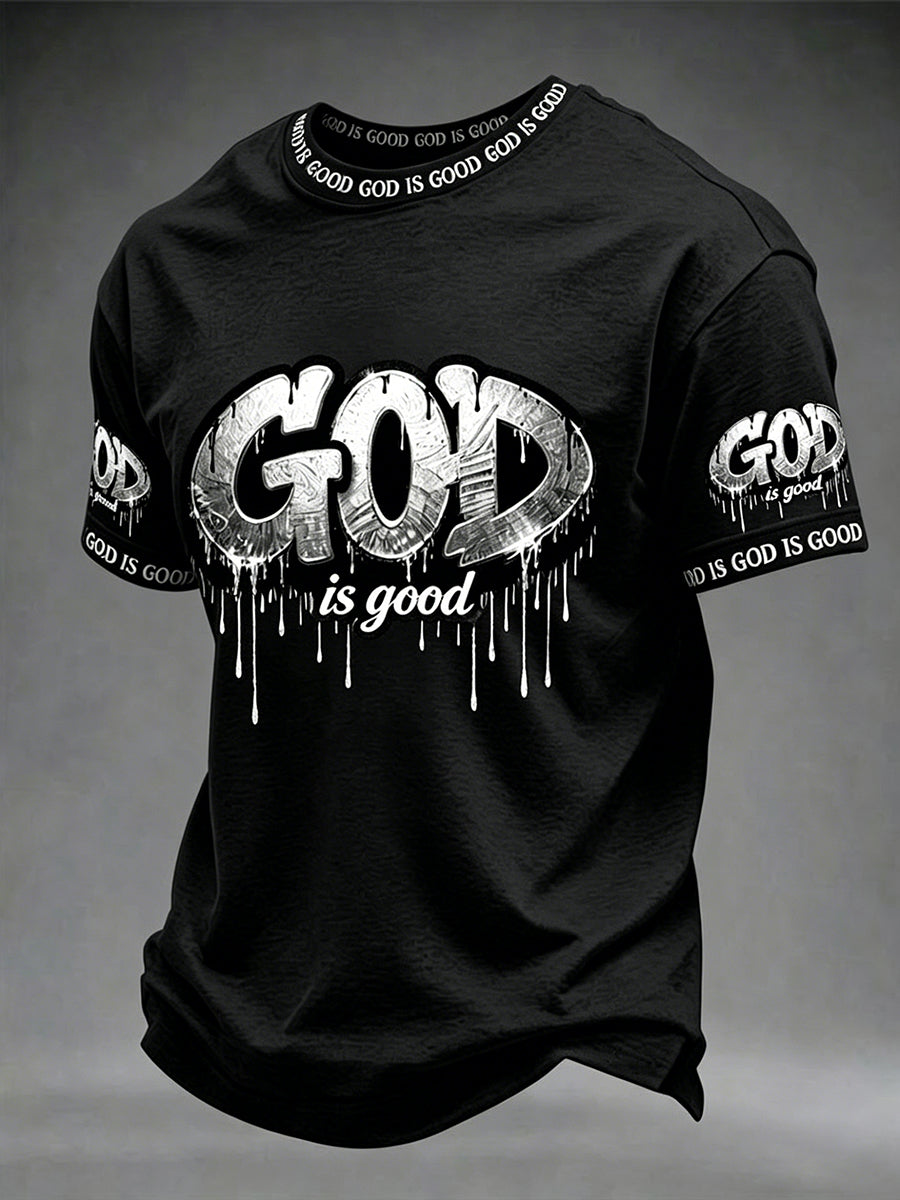 Men's Christian God Is Good Cross Short Sleeve T-shirt