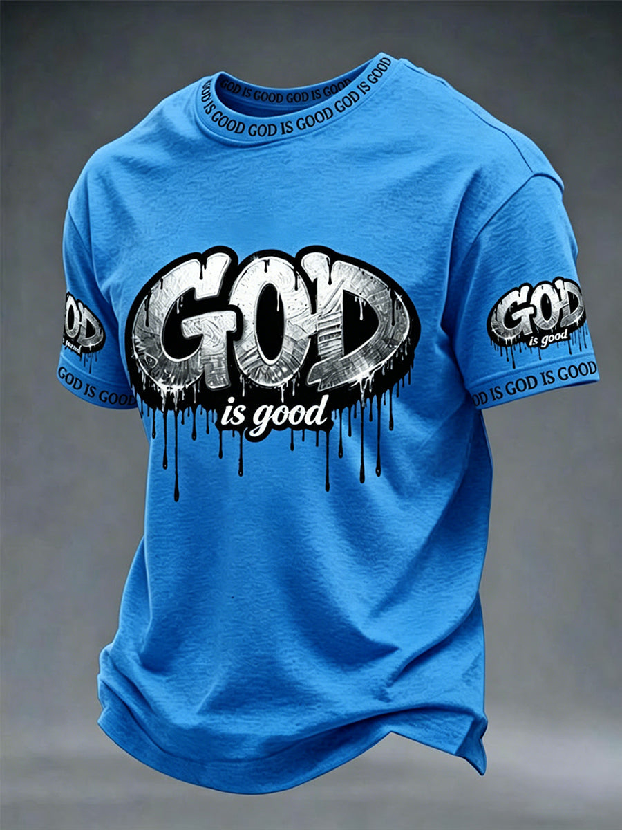 Men's Christian God Is Good Cross Short Sleeve T-shirt