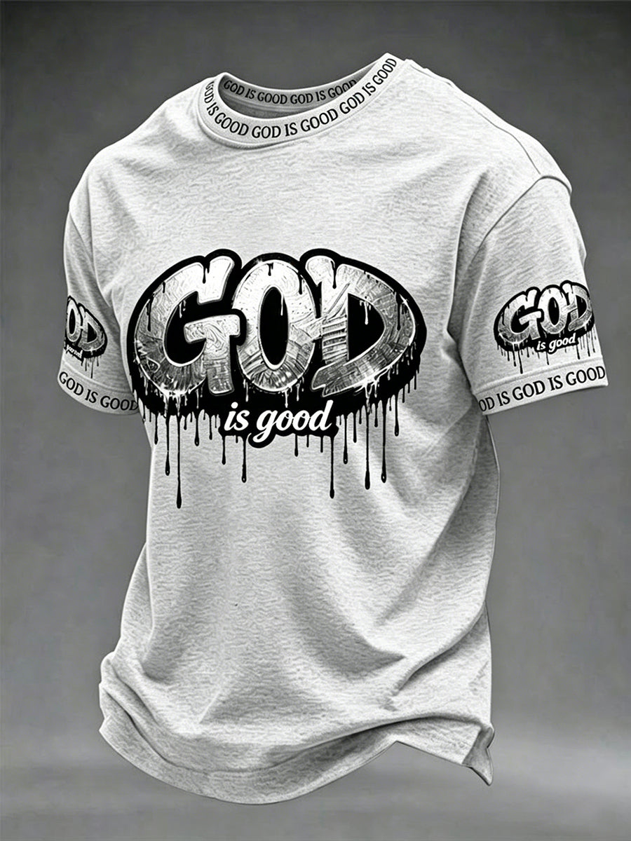 Men's Christian God Is Good Cross Short Sleeve T-shirt
