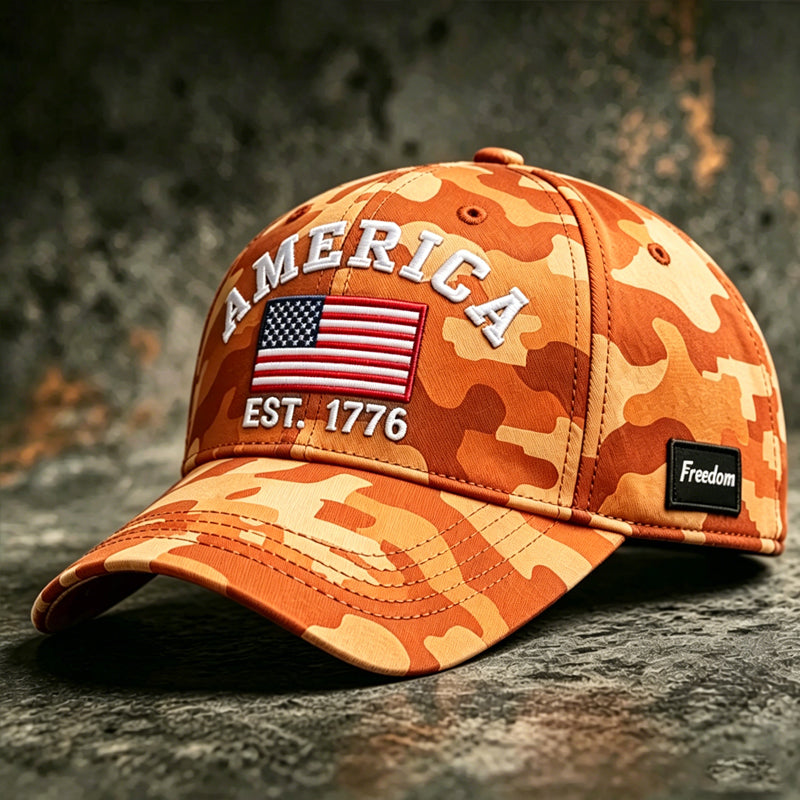Casquette de Baseball Décontractée avec Imprimé Camouflage Rétro