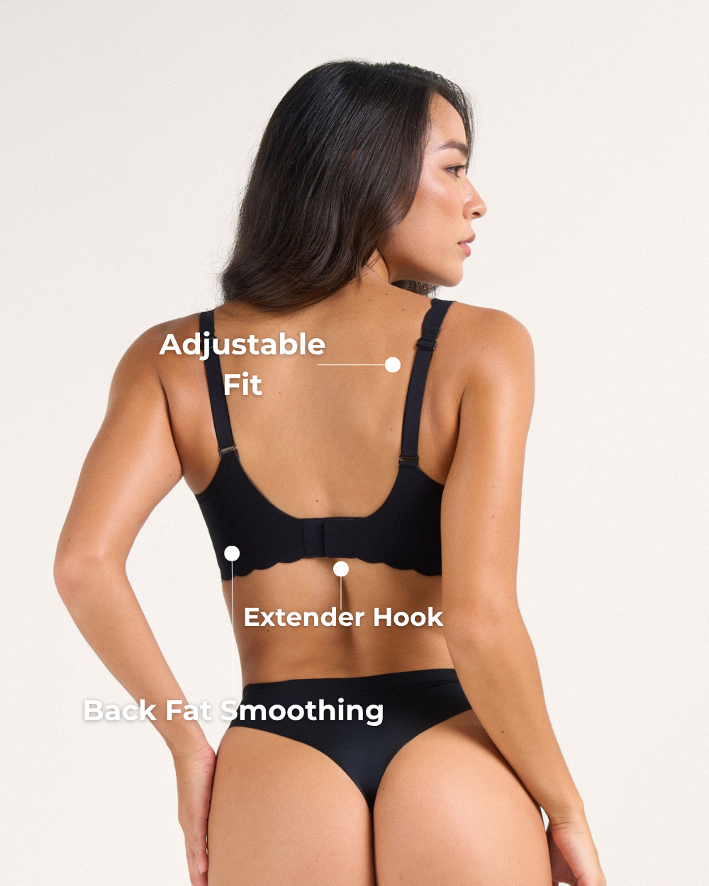 Nahtloser, kabelloser Jelly-BH mit tiefem V-Ausschnitt und Muschelsaum für Push-Up