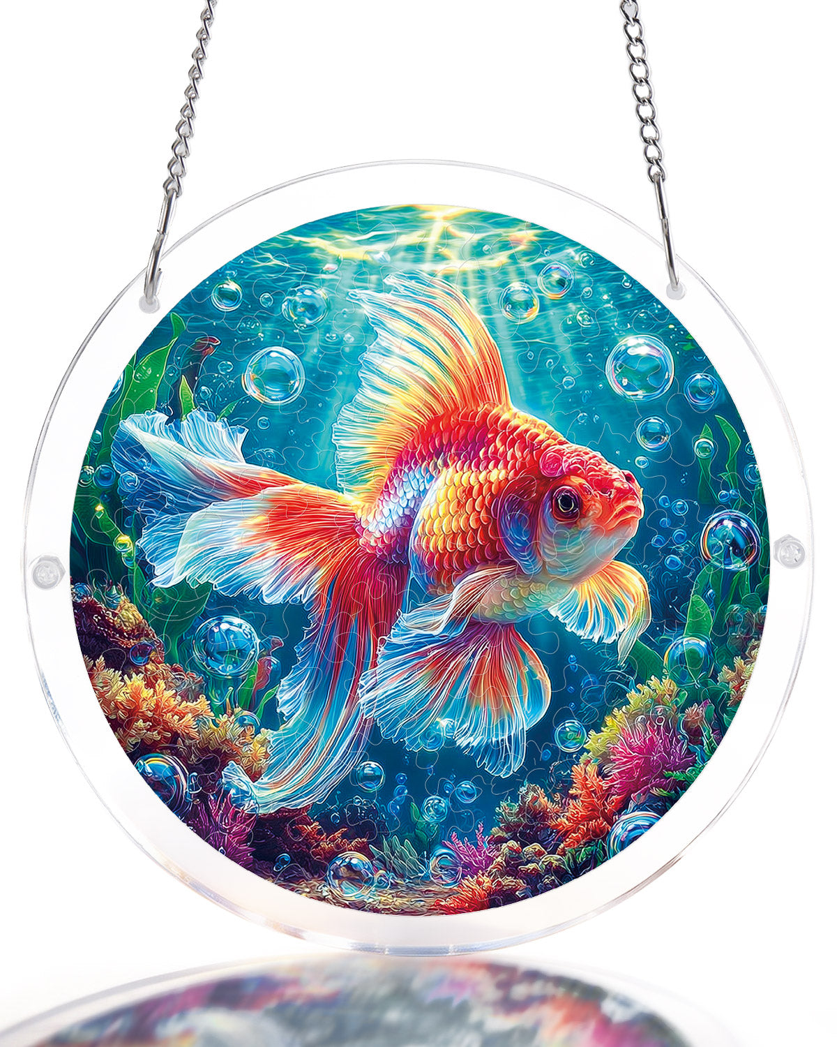 Starflame Goldfisch-Lichtfänger – Acryl-Fensterkunst
