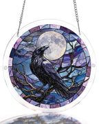 Moonlit Raven Light Suncatcher-Acrylic Window Art