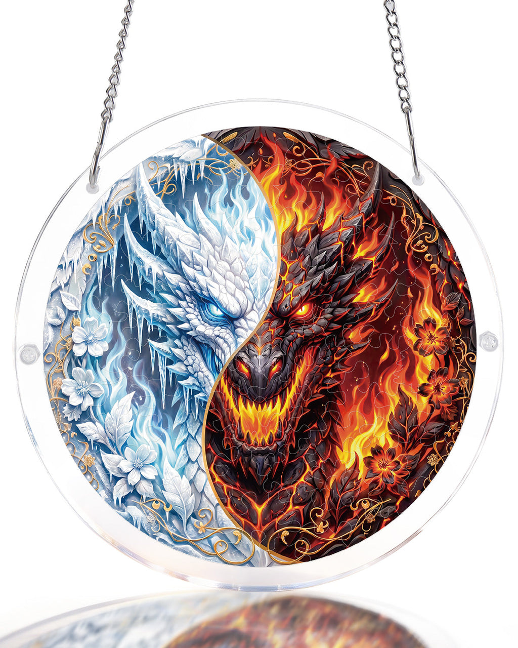 Twin Dragon Realm Light Suncatcher-Acrylic Window Art