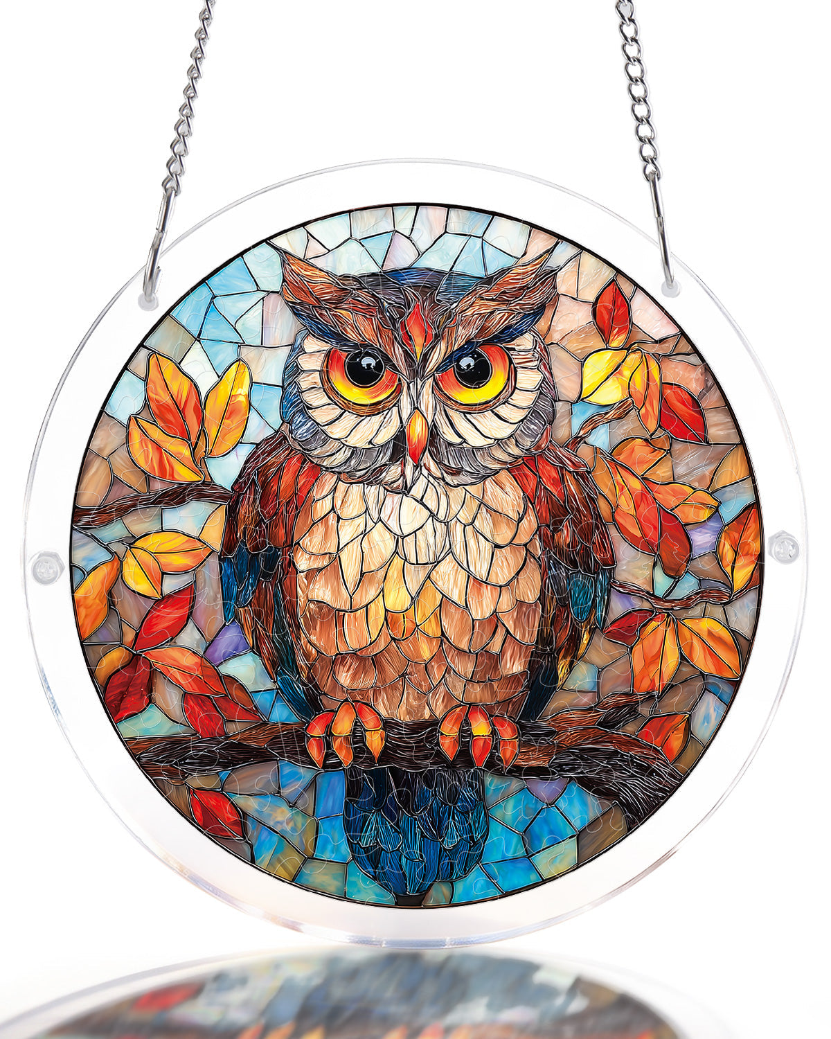 Autumn Owl Light Suncatcher-Acrylic Window Art