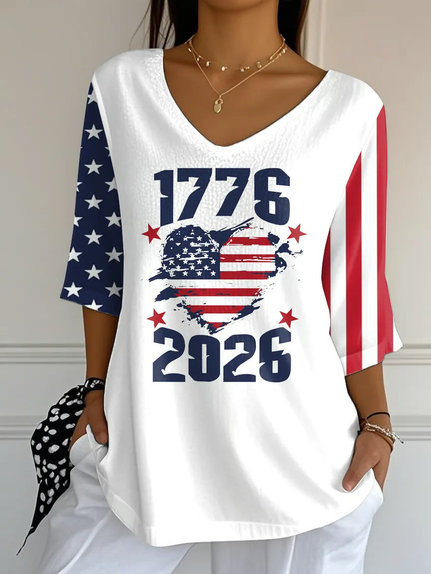 T-shirt imprimé rétro du 250e anniversaire