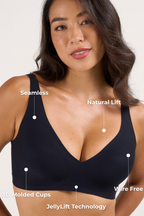 Deep V Push-Up Seamless Wireless Jelly Bra