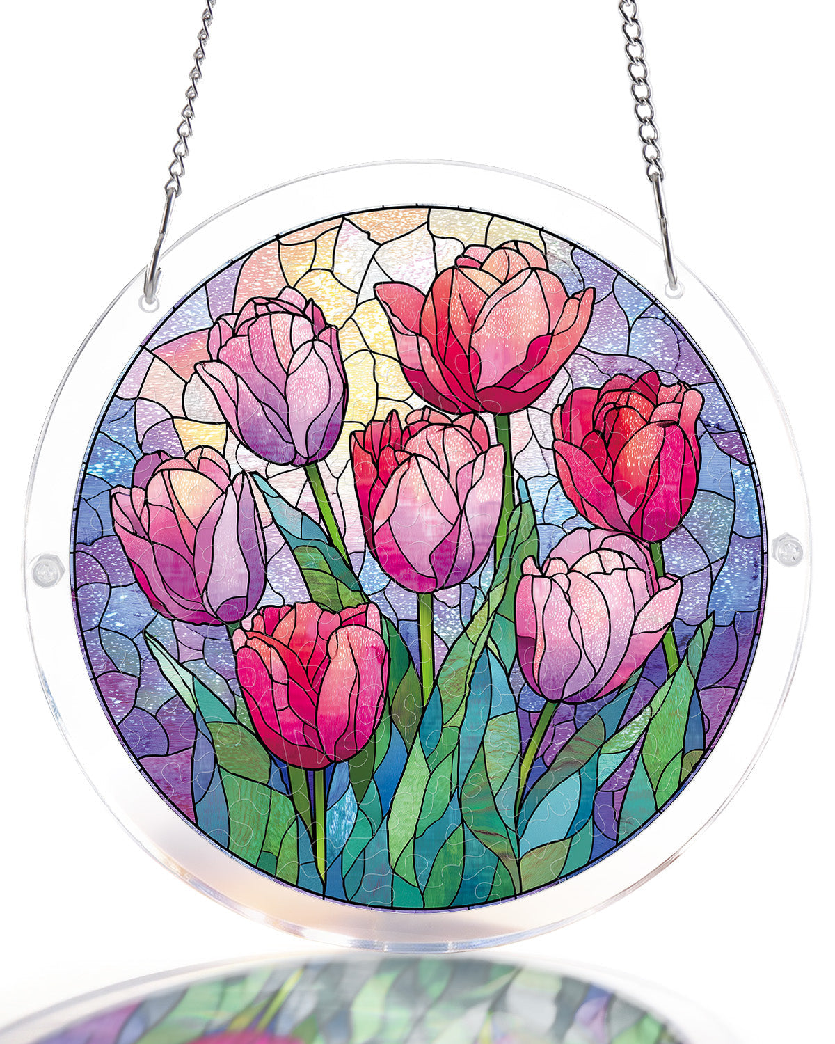 Morgendämmerung-Tulpen-Licht-Sonnenfänger-Acryl-Fensterkunst