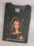 Women's "y'all need Jesus" Graphic Crew-Neck Short-Sleeve T-Shirt