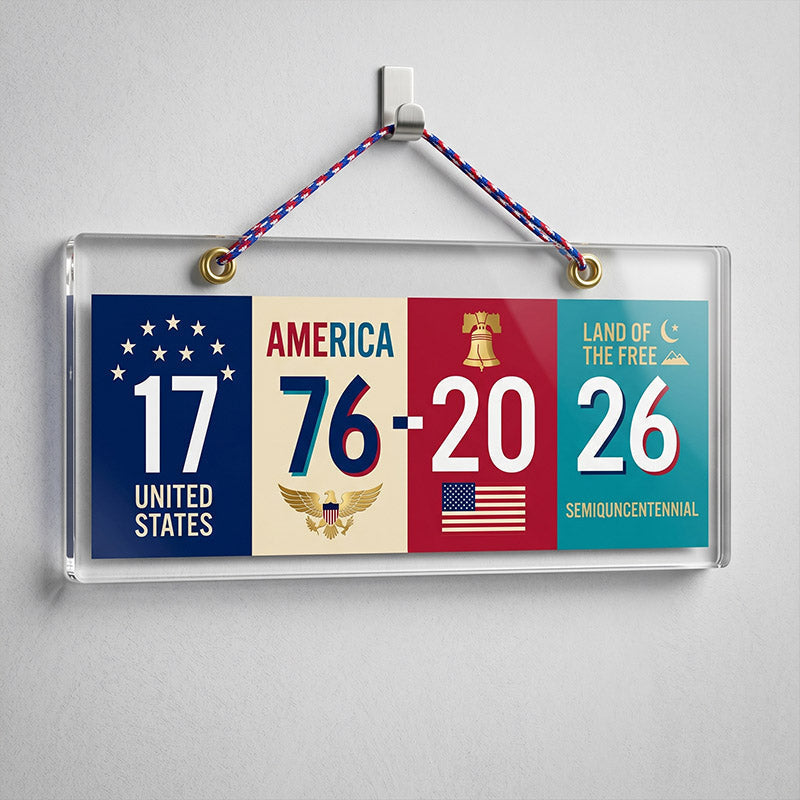 Ornement en acrylique « 250e anniversaire de l'Amérique » – Thème patriotique 1776-2026
