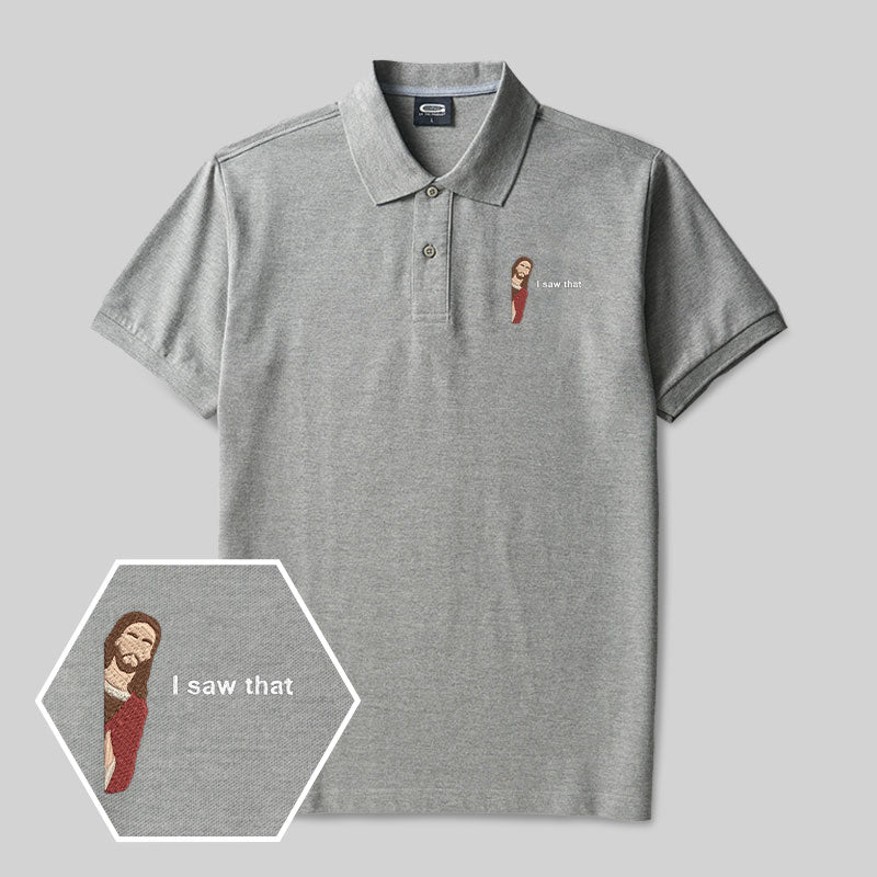 I Saw That Geek Embroidered Polo Shirt