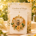 Vintage 3D Bienen- und Blumenbrosche