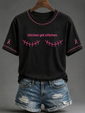 Damen Brustkrebs-Bewusstsein Print Top