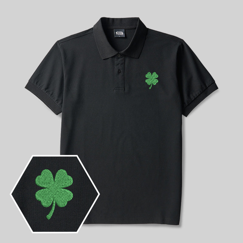 St Patricks Geek Embroidered Polo Shirt