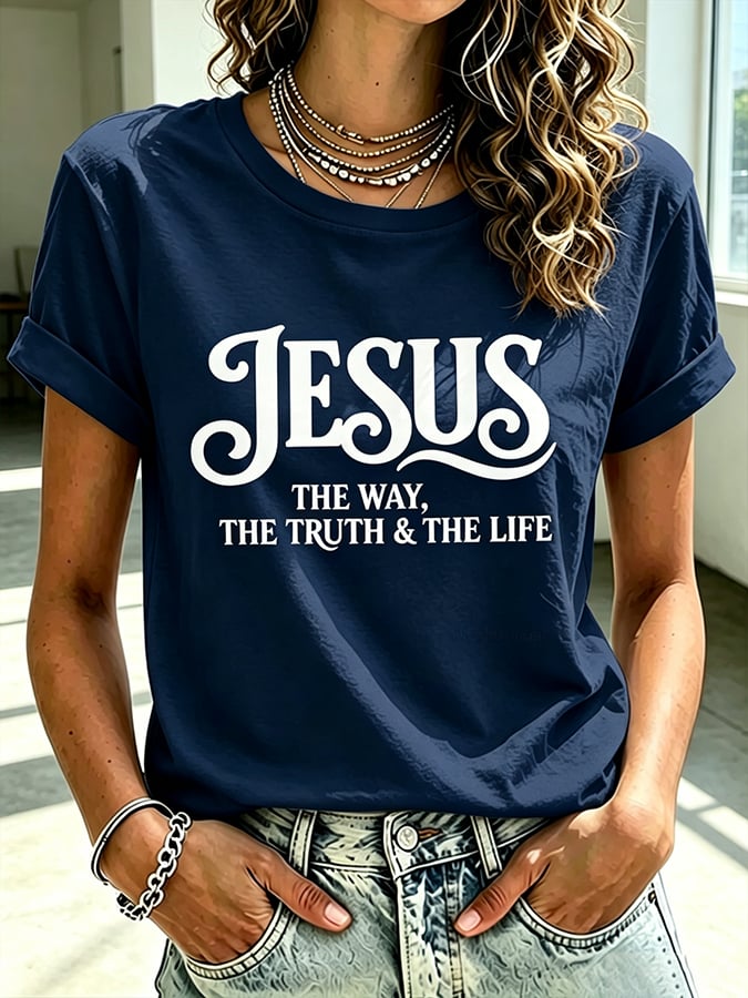 Women's  Faith Cross  Jesus The Way, The Truth & The Life Print Top