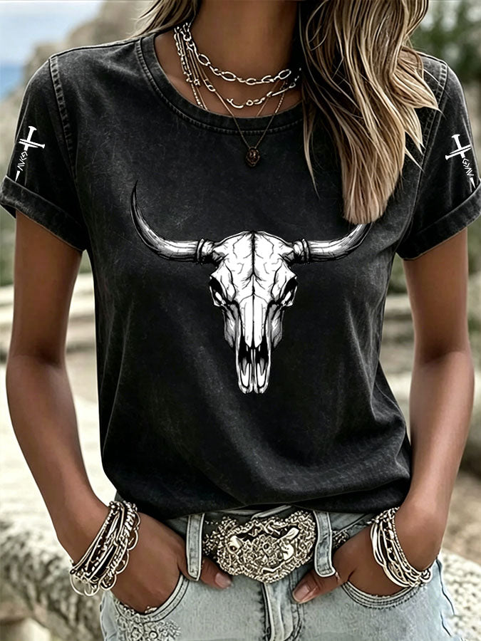 Women'S Western American Cross Casual T-Shirt