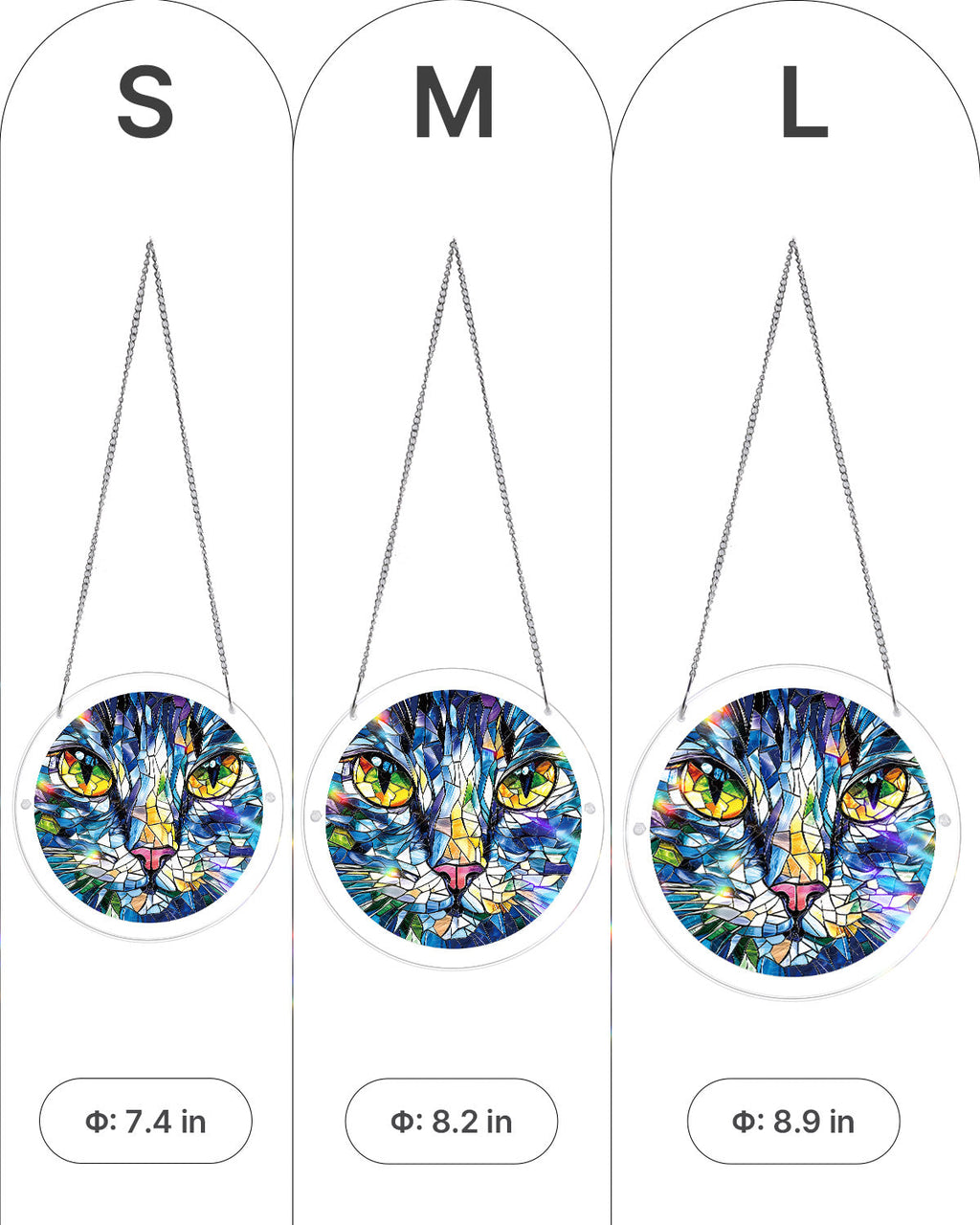 Mosaic Cat Light Suncatcher-Acrylic Window Art