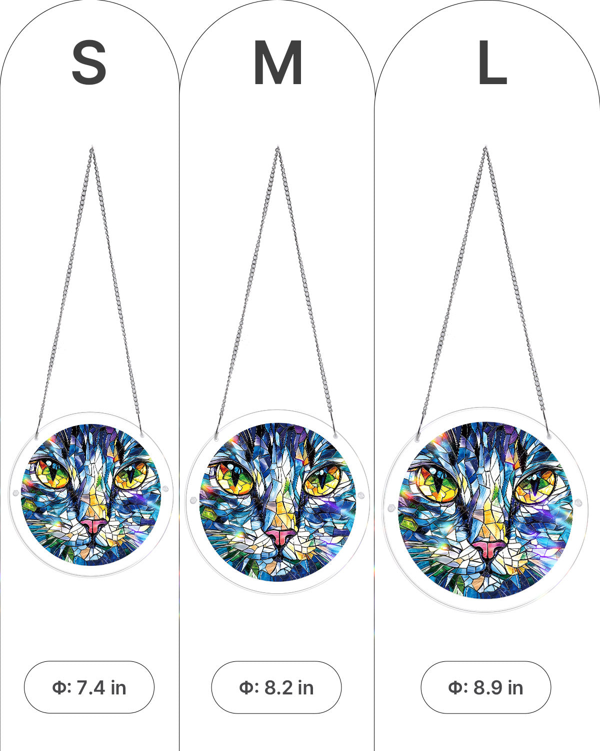 Mosaik Katze Lichtfänger-Acryl Fensterkunst