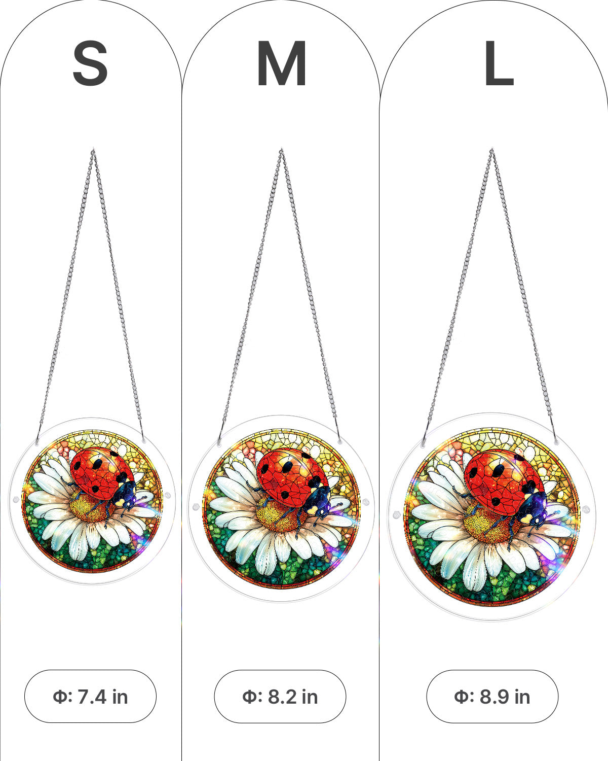 Ladybug on Daisy Light Suncatcher-Acrylic Window Art