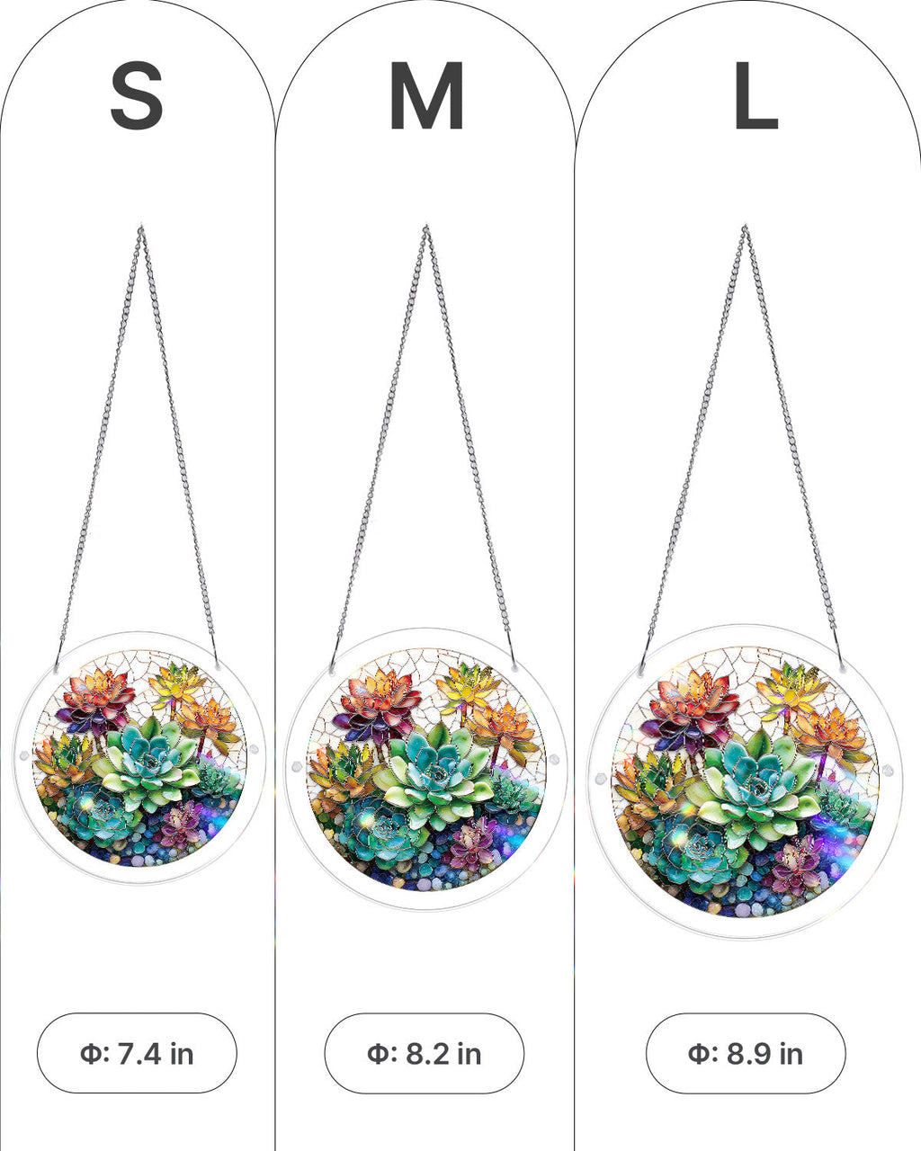 Dreamy Succulent Garden Light Suncatcher-Acrylic Window Art