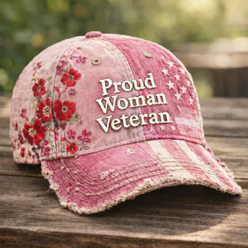 Women's Veteran Art Printed Casual Hat