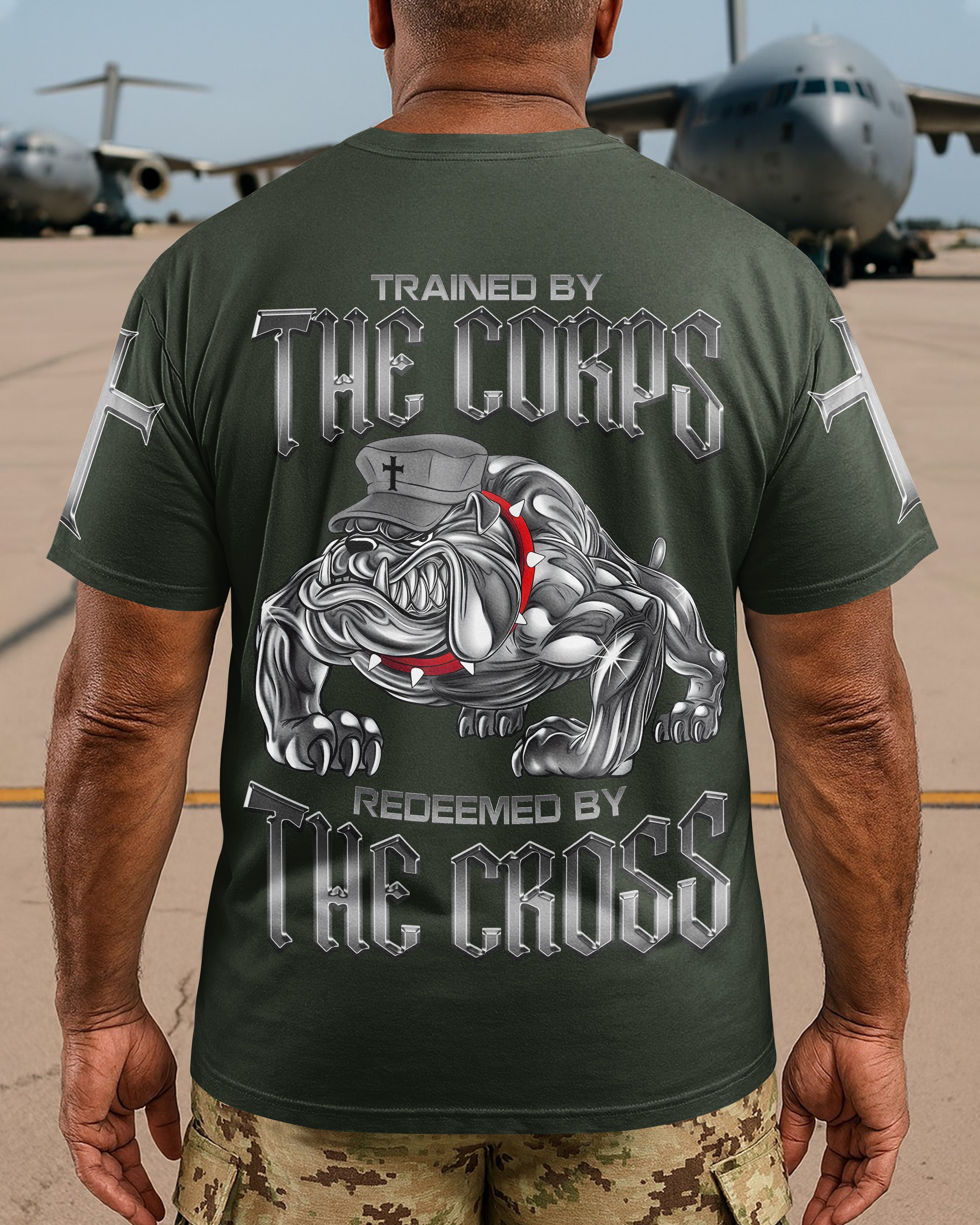 Trained By The Corps Redeemed By The Cross T-Shirt