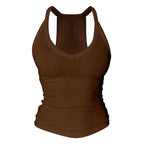 V-Neck Shelf Bra Racerback Tank Top