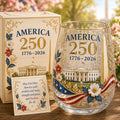 America 250th Anniversary Glass Cup Gift