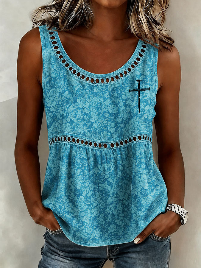 Women'S Western Style Faith Printed Casual Retro Vest
