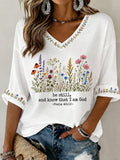 Women's  Retro Faith Jesus Is King  Print T-shirt