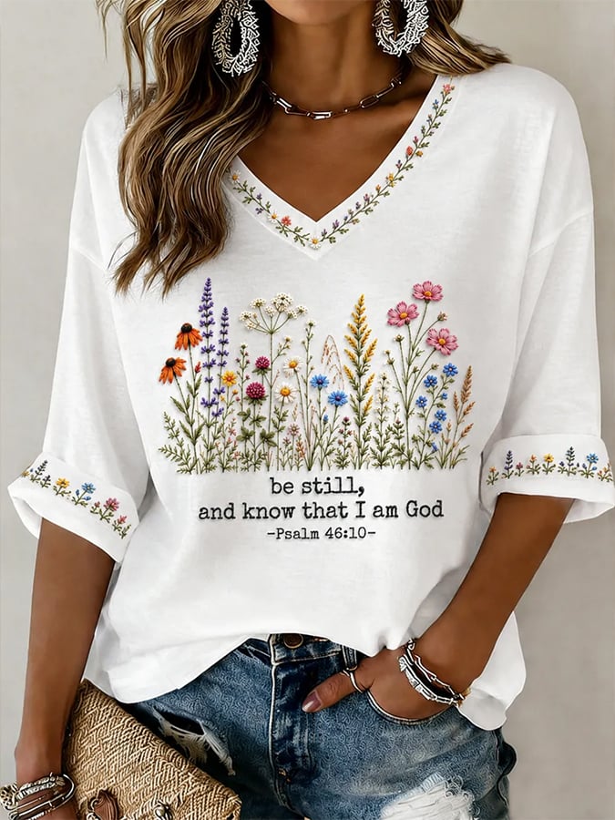 Women's  Retro Faith Jesus Is King  Print T-shirt