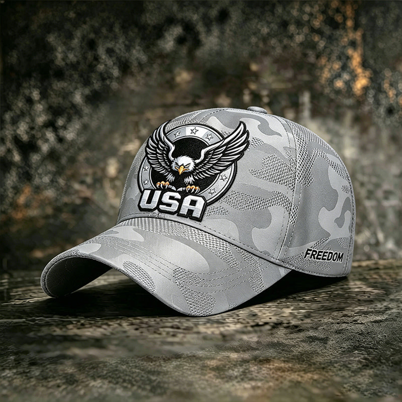 Unisex Retro Camouflage Patriotic Art Print Casual Baseball Cap