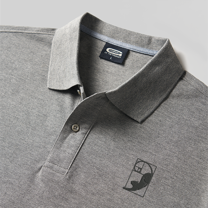 Fibonacci Cat Geek Embroidered Polo Shirt