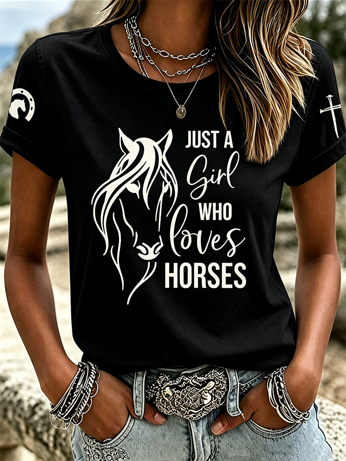 T-shirt à col rond imprimé motifs floraux ethniques rétro Faith pour femme