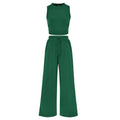 Ribbed Crop Top & Wide-Leg Pants Set