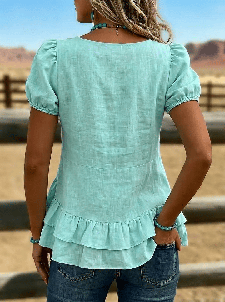 Damen Casual Einfarbiges Oberteil