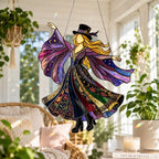 💥💃 Stevie Nicks 🤘 Handgemachter Buntglas-Sonnencatcher zum Drehen