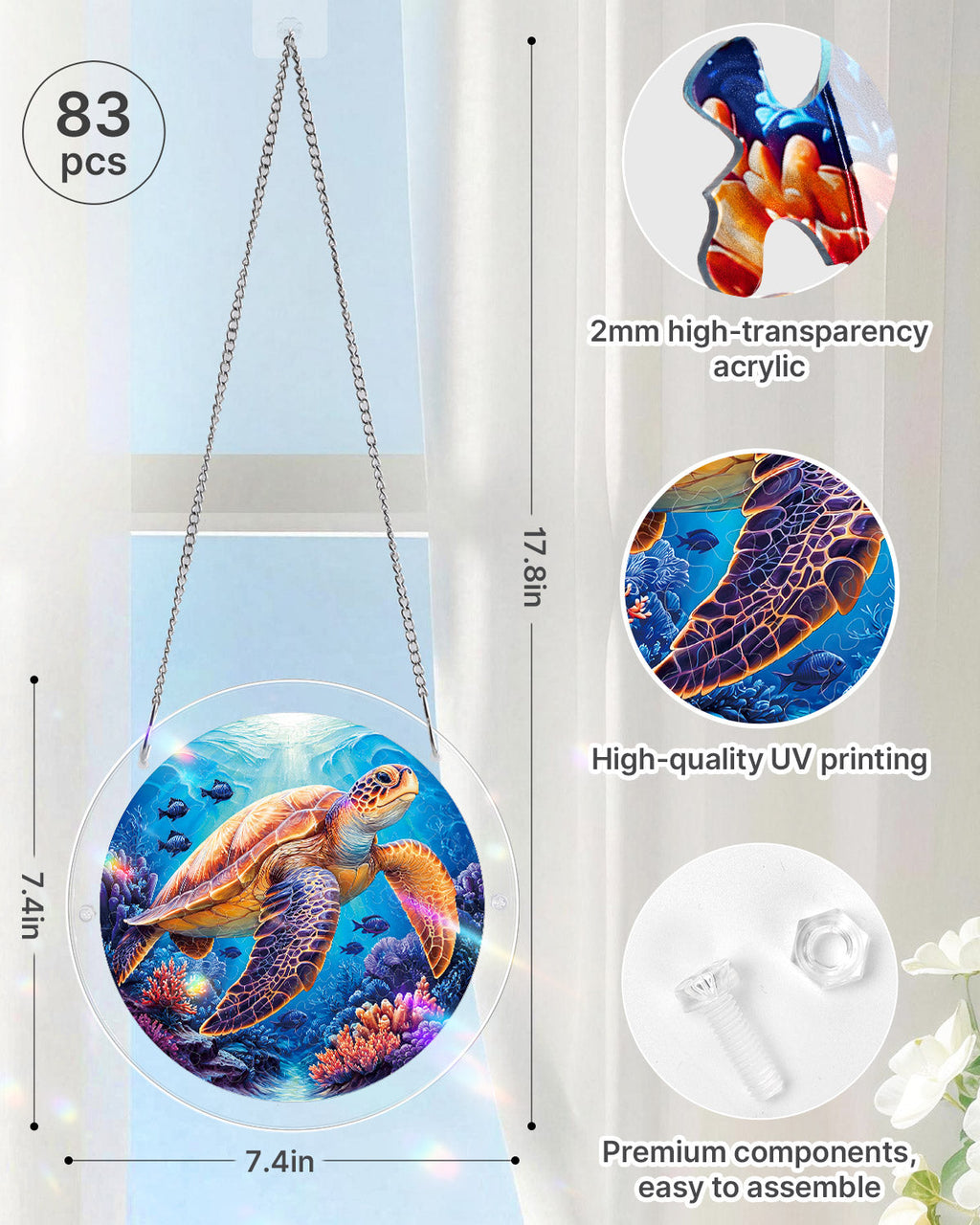Starsea Turtle Light Suncatcher-Acrylic Window Art