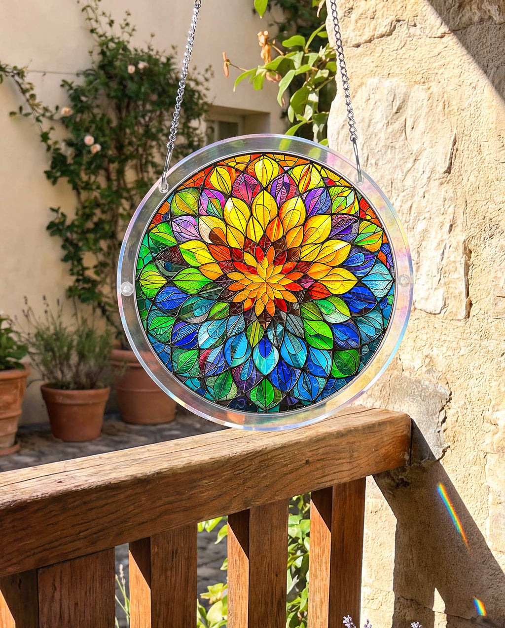 Acrylic Jigsaw Puzzle Suncatcher - Spectrum Bloom Mandala