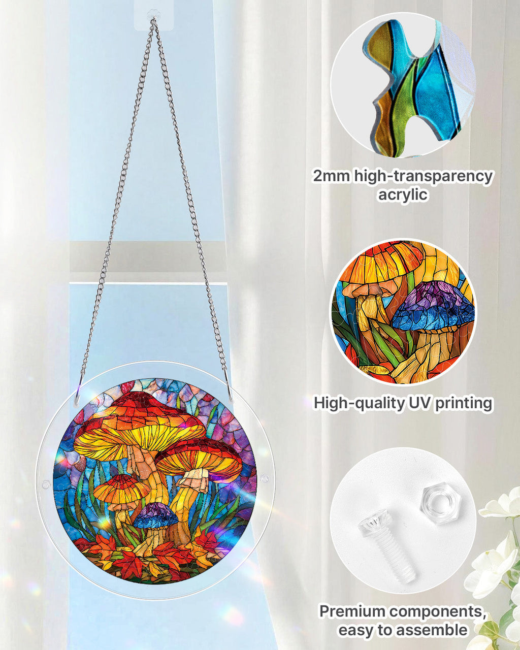 Mystic Mushroom Forest Light Suncatcher-Acrylic Window Art