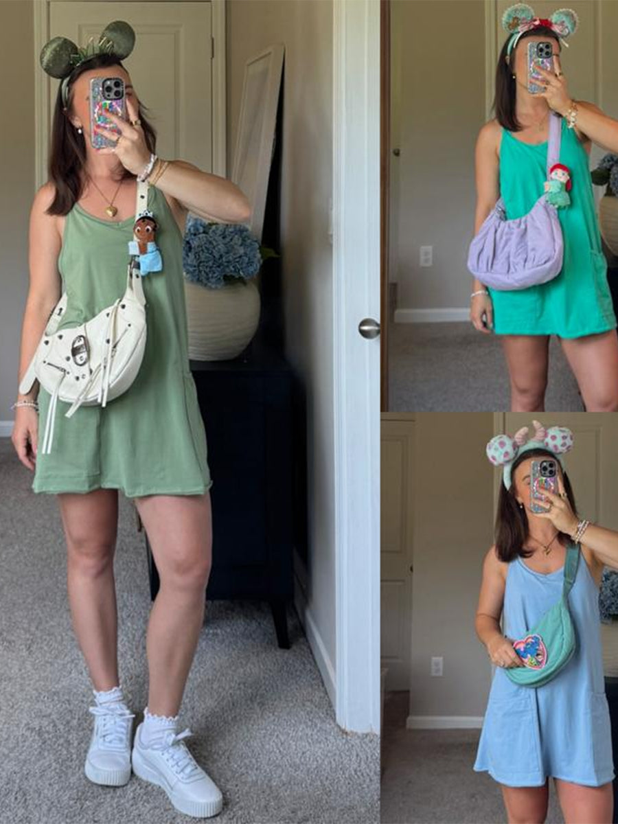 Athletic Mini Dress with Built-In Shorts