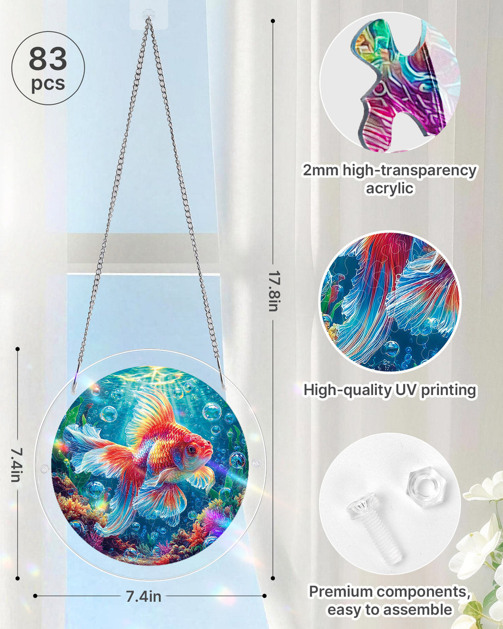 Starflame Goldfish Light Suncatcher-Acrylic Window Art