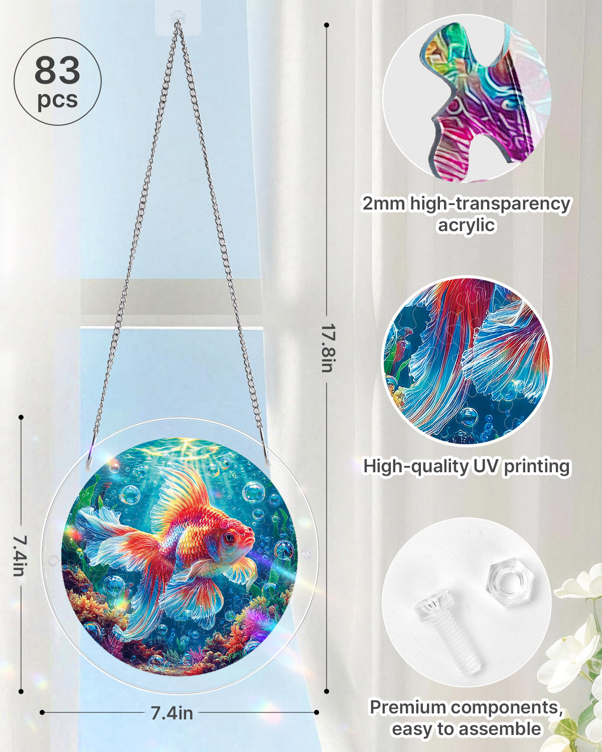 Starflame Goldfish Light Suncatcher-Acrylic Window Art
