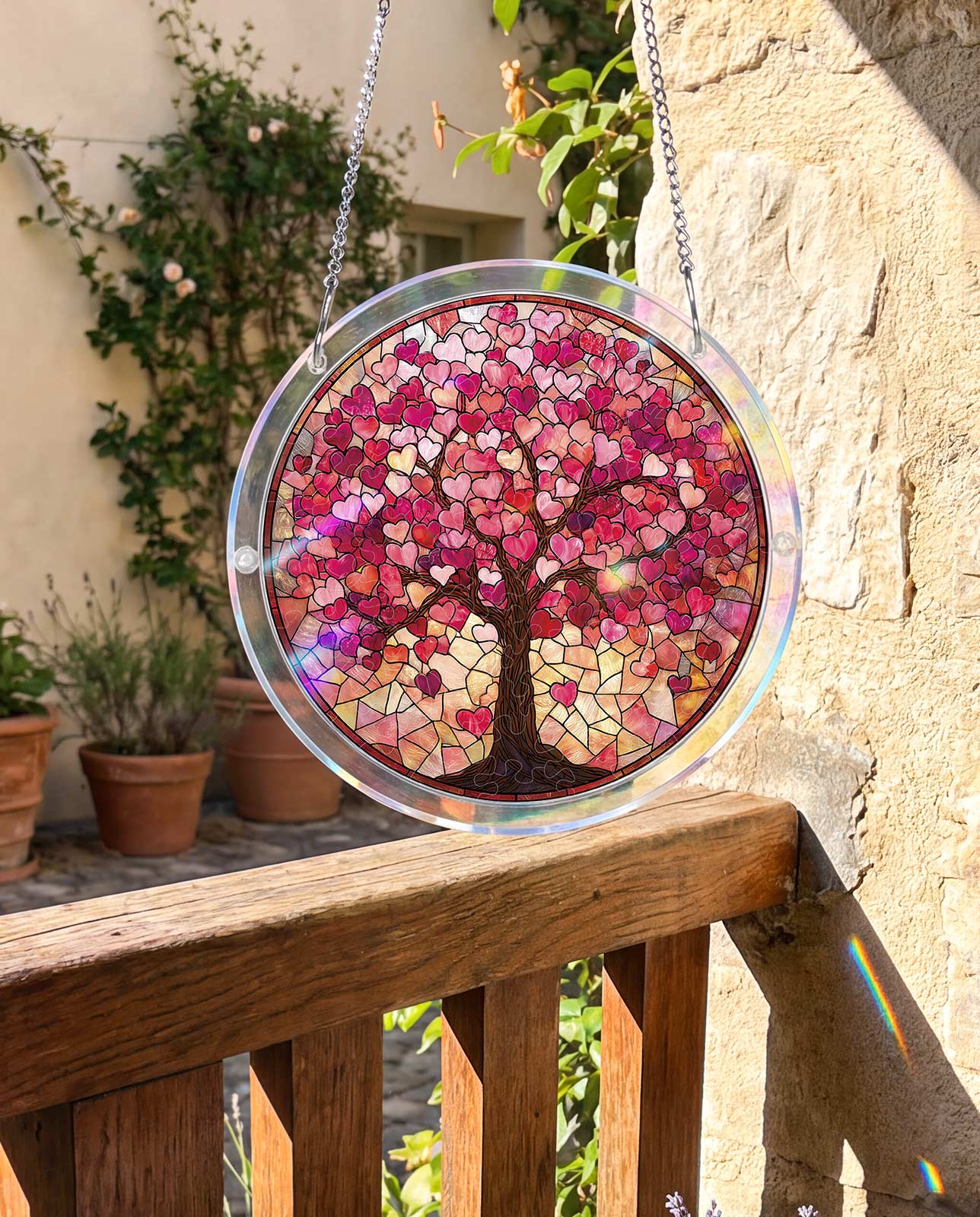 Acryl-Puzzle-Sonnenfänger – Zweige der Liebe