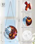 Twin Dragon Realm Light Suncatcher-Acrylic Window Art
