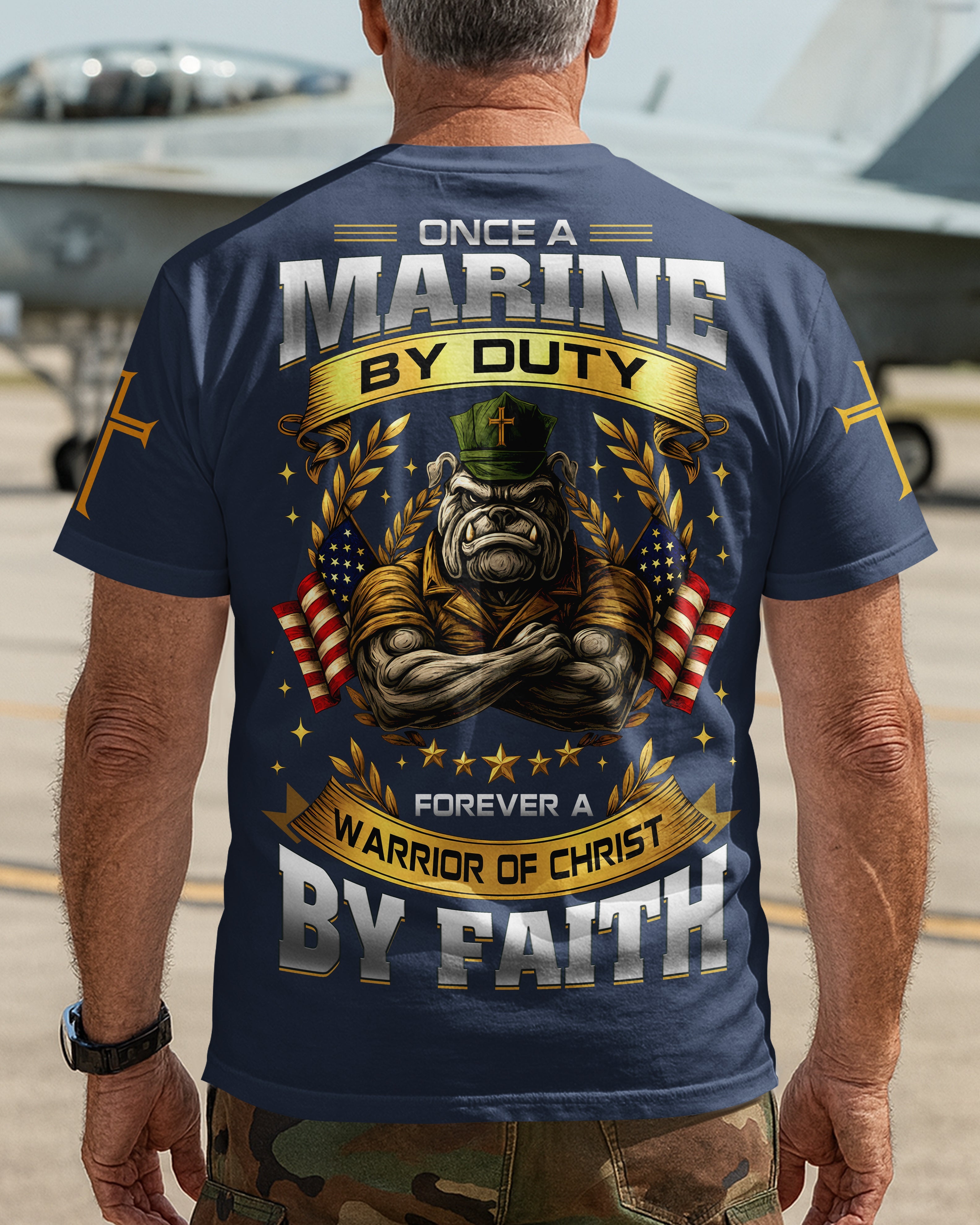 Once A Marine By Duty Forever A Warrior Of Christ By Faith T-Shirt