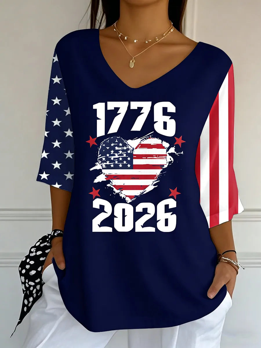T-shirt imprimé rétro du 250e anniversaire