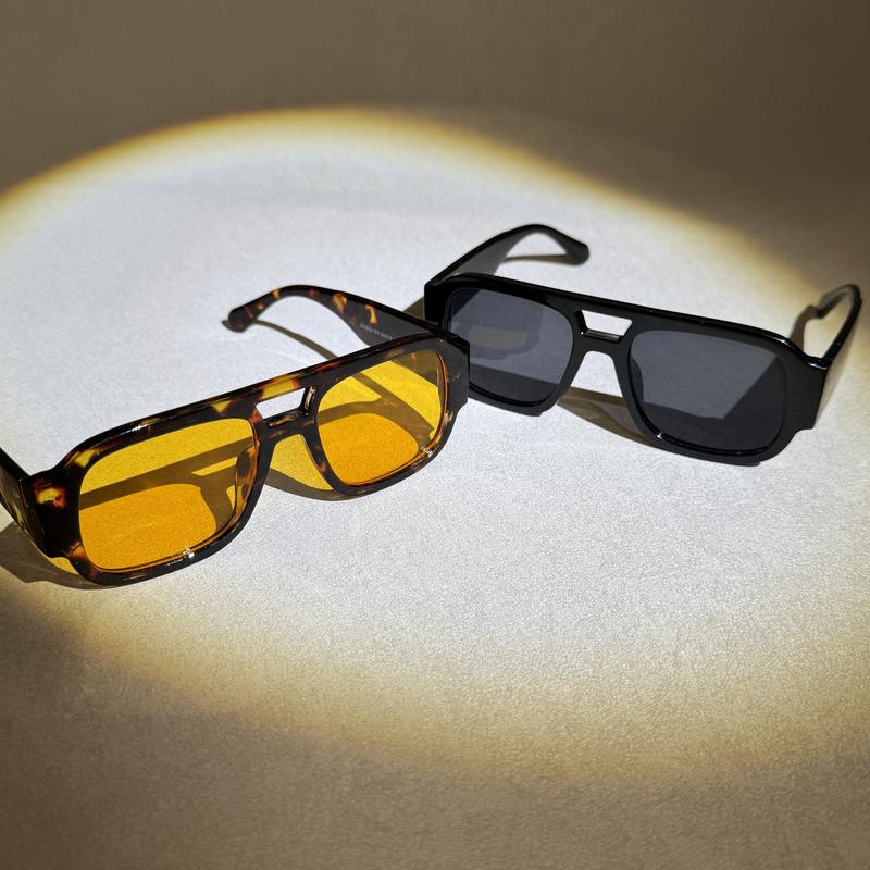 Lunettes de soleil aviateur rectangulaires rétro pour hommes et femmes