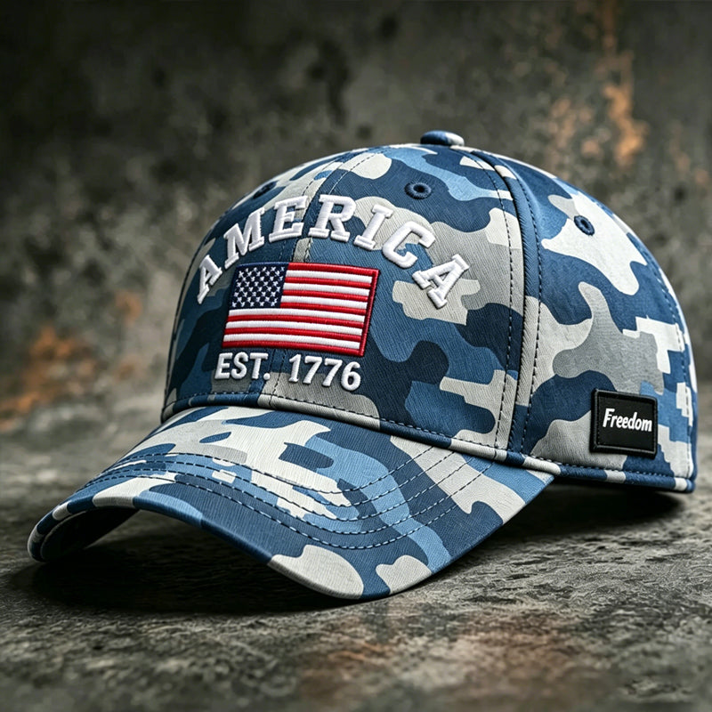 Retro Camouflage Art Print Casual Baseball Cap
